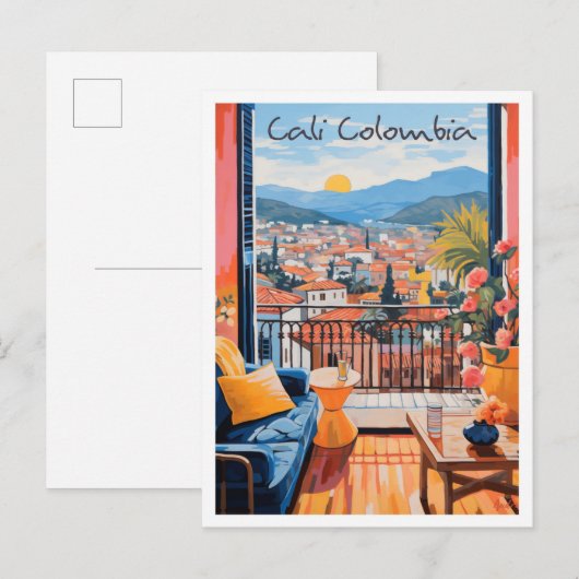 Cali Colombia Reisesthetiek Briefkaart (Voorkant / Achterkant)