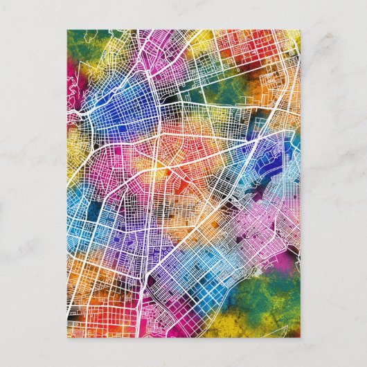 Cali Colombia Stadsplattegrond Briefkaart (Voorkant)