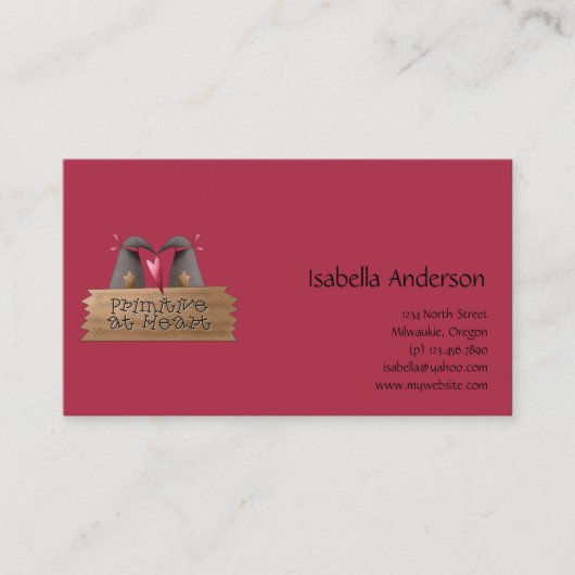 Cali Crows ・ Primitief bij hart Visitekaartje (Voorkant)