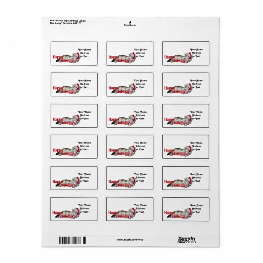 Cali de Calico Kerstkat (met tekst) Etiket (Full Sheet)