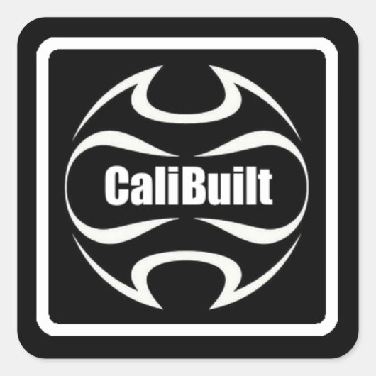 Cali Gebouwde geregistreerde logo-sticker Vierkante Sticker (Voorkant)
