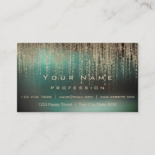 Cali Green Ombre Metallic Gold Matrix Cyber Rain Visitekaartje