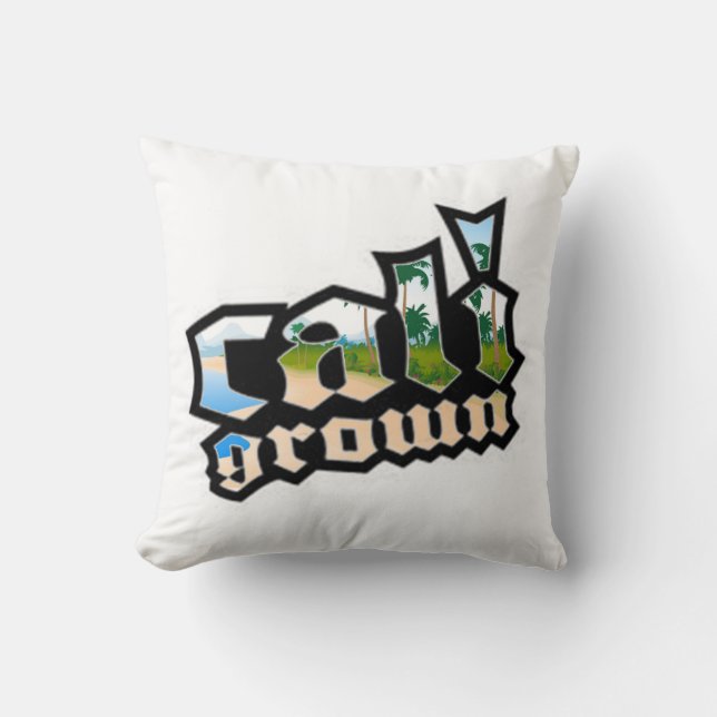 Cali Grown White en Black Pillow Kussen (Voorkant)