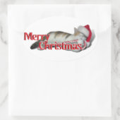 Cali, het Kat van het snoepriet Ovale Sticker (Tas)