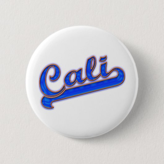 Cali Logo Blue Wave Ronde Button 5,7 Cm (Voorkant)