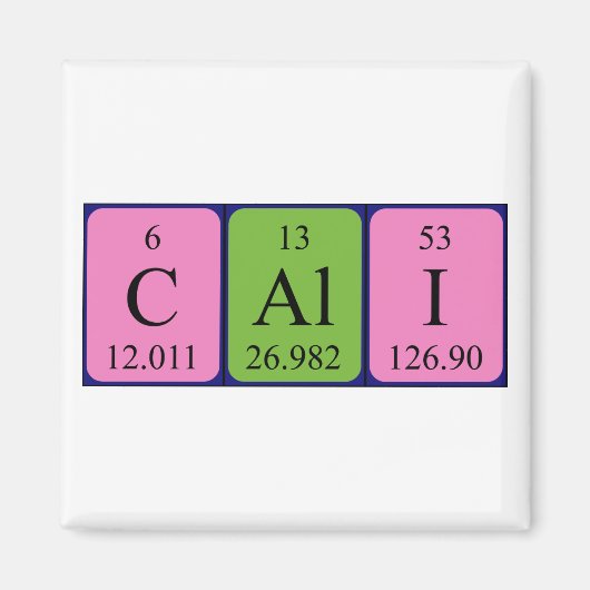 Cali periodieke tabelnaam magneet (Voorkant)