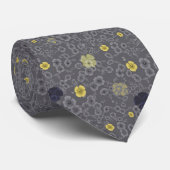 Cali Poppies in grijs en geel Stropdas (Opgerold)