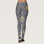 Cali Poppies Oversize Print in grijs en geel Leggings (Achterkant)