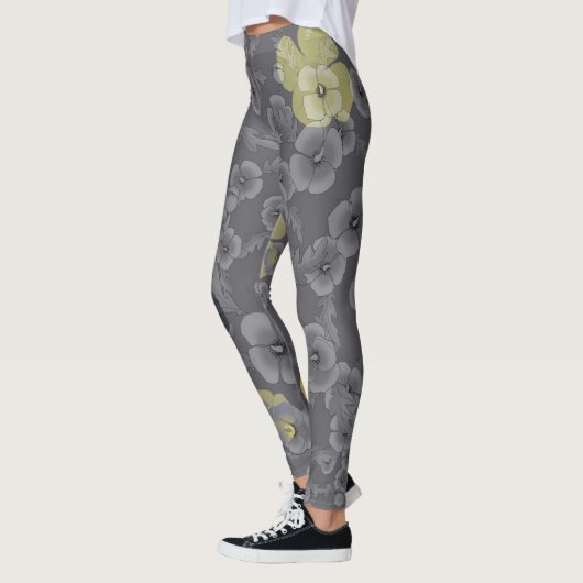 Cali Poppies Oversize Print in grijs en geel Leggings (Links)