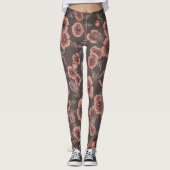 Cali Poppies Oversize Print in grijs & zalm Leggings (Voorkant)