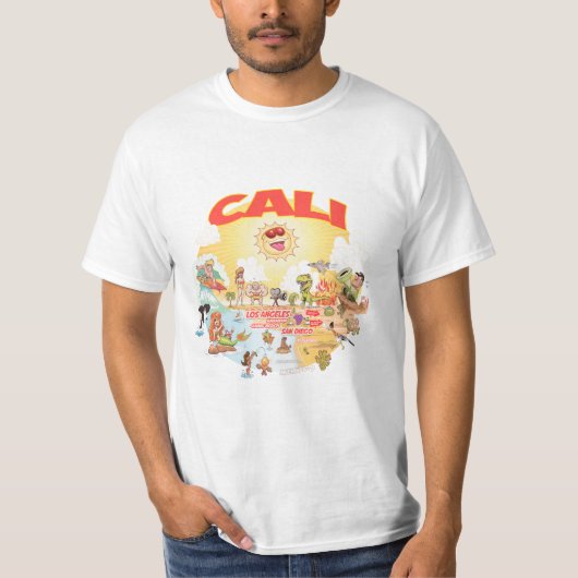 CALI Southern California Cartoon T-shirt (Voorkant)