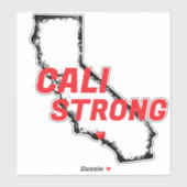 CALI STRONG Red Block Border CA Solid Heart Sticker (Vel)