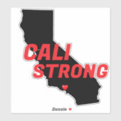 CALI STRONG Red Block CA Solid Heart Sticker (Vel)