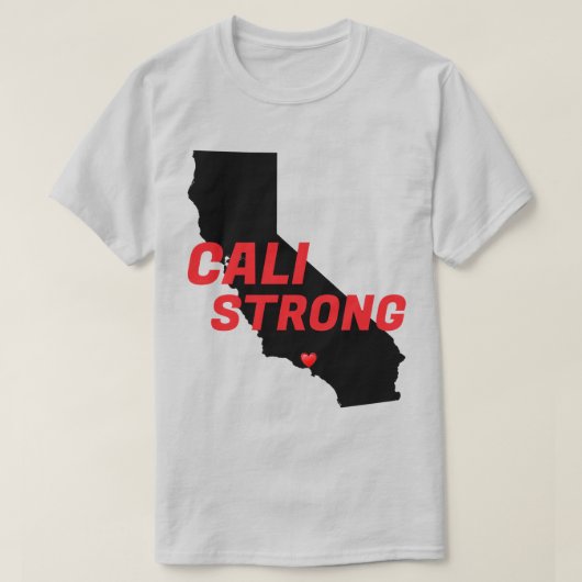CALI STRONG Red Block CA Solid Heart T-shirt (Design voorkant)