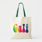Cali Stropdas-Dye California Hippie Canvas Beach T Tote Bag (Voorkant)