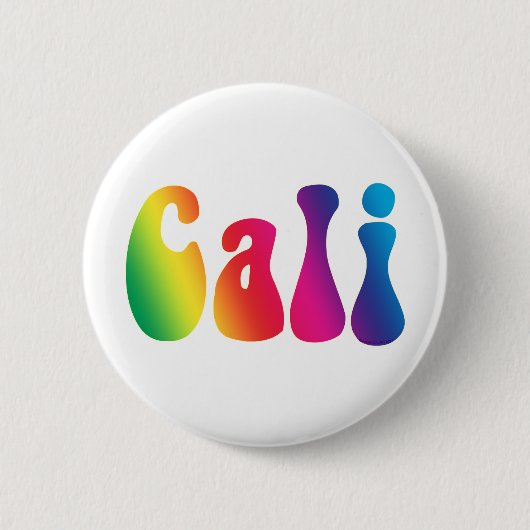 Cali Stropdas-Dye California Hippie Logo Ronde Button 5,7 Cm (Voorkant)