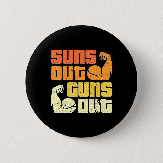 Cali Style Bodybuilding Zon Uit Geweren Uit Biceps Ronde Button 5,7 Cm (Voorkant)