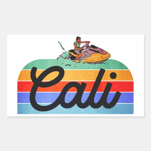 Cali Summer Style Rechthoekige Sticker (Voorkant)