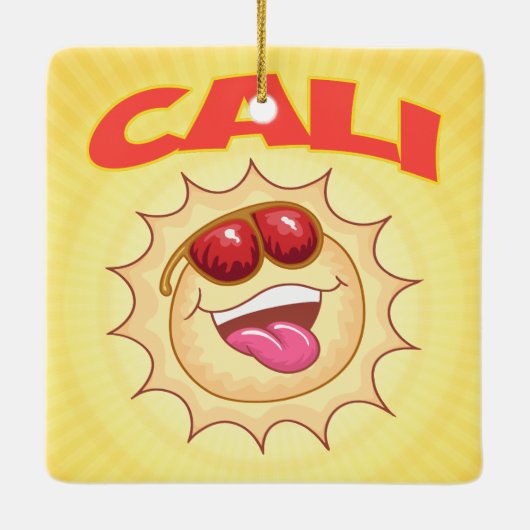 CALI Sunny California Ceramic Ornament (Achterkant)