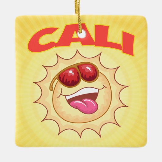 CALI Sunny California Ceramic Ornament (Voorkant)