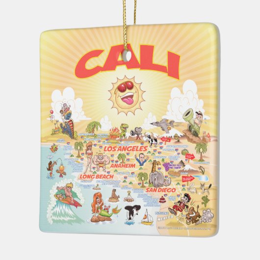 CALI Sunny California Ceramic Ornament (Links)