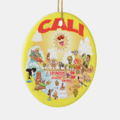CALI Sunny California Round Ceramic Ornament (Rechts)