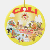 CALI Sunny California Round Ceramic Ornament (Achterkant)