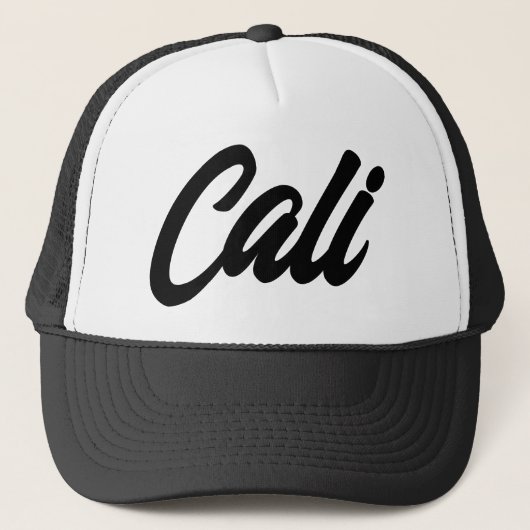 Cali trucker hat - California script typografie Pet (Voorkant)