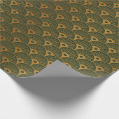 Cali Woodland Green Metallic Seashells Art Deco Cadeaupapier (Hoek)