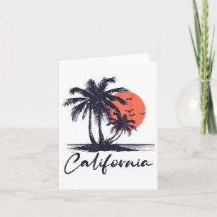 Cali Zomer Vakantie CA Palm Trees USA Retro Calif Kaart