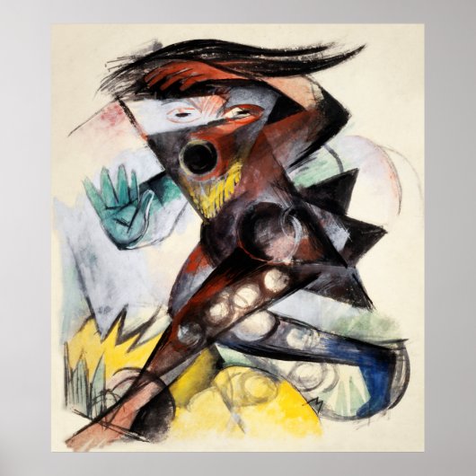 Caliban beeldje voor The Tempest van Franz Marc Poster (Voorkant)