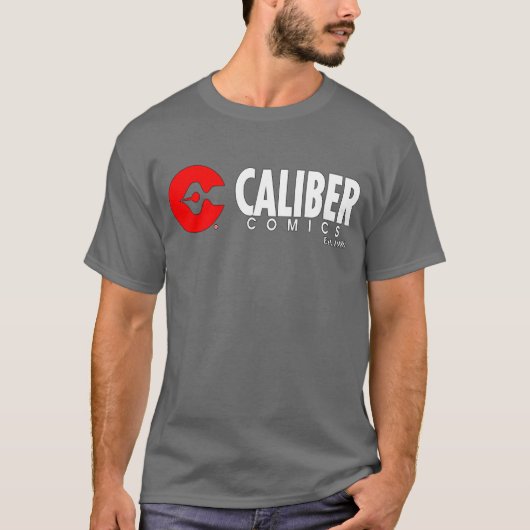 Caliber Comics logo grijs T-shirt (Voorkant)
