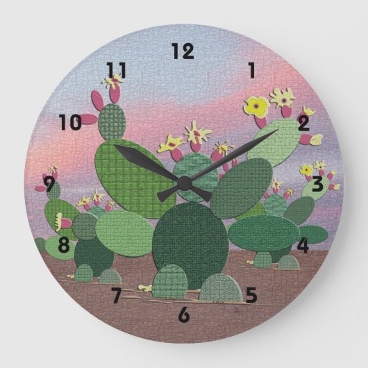 Calico Cactus Grote Klok (Voorkant)