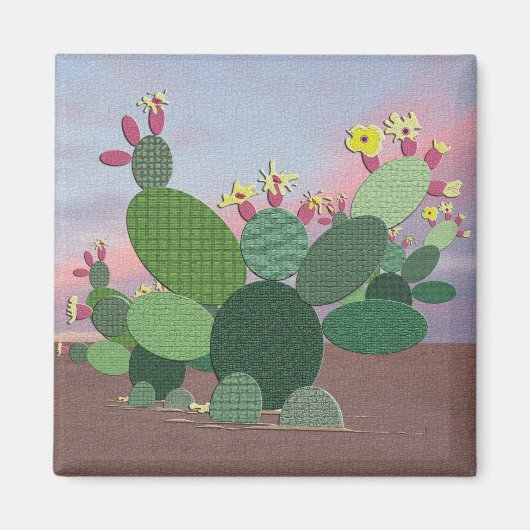 Calico Cactus Magnet (Voorkant)