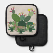Calico Cactus Pot Onderzetter Pannenlap (Voorkant / Achterkant)