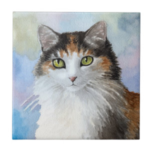 Calico Cat 572 blauw Grote Geschenkdoos Tegeltje