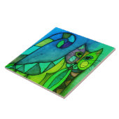 Calico Cat Abstract digitaal schilderen Tegeltje (Zijkant)