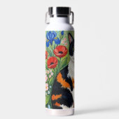 Calico Cat and Folk Art Sunflowers Waterfles (Voorkant)