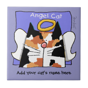 Calico Cat Angel Personaliseren Tegeltje