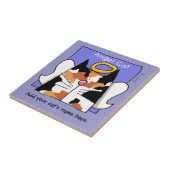Calico Cat Angel Personaliseren Tegeltje (Zijkant)