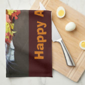 Calico Cat Autumn Fall Leaves Towel Theedoek (Quarter Fold)