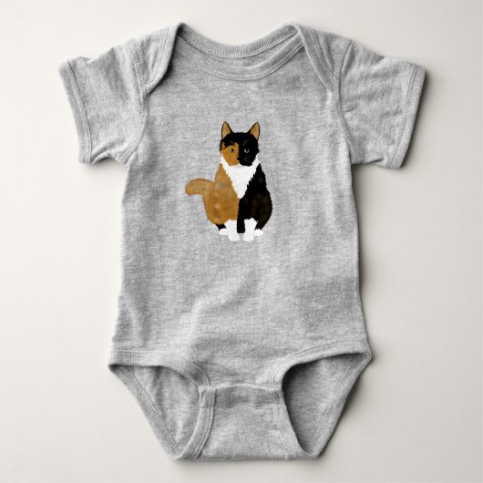 Calico Cat Baby Bodysuit (Voorkant)