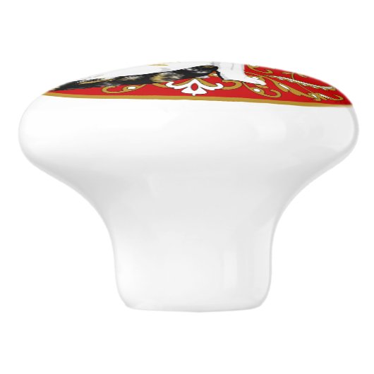 Calico Cat Baroque Keramische Knop (Zijkant)