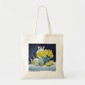 Calico Cat Behind Flowers Canvas tas (Voorkant)