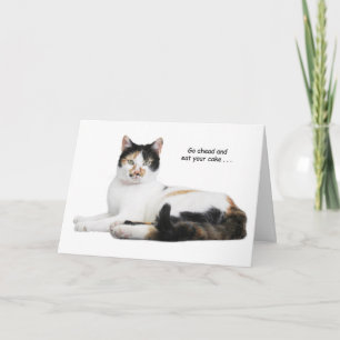 Calico Cat Birthday Card Kaart