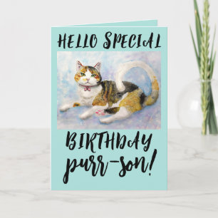CALICO CAT BIRTHDAY-WENSKAARTEN KAART