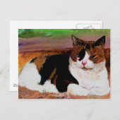 Calico Cat Briefkaart (Voorkant / Achterkant)