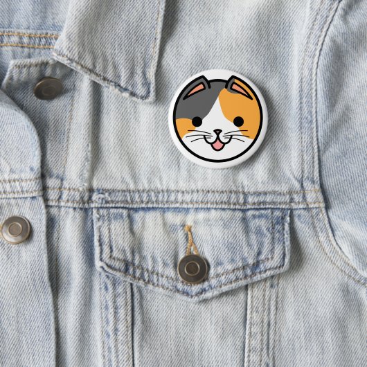 Calico Cat Button (In situ)