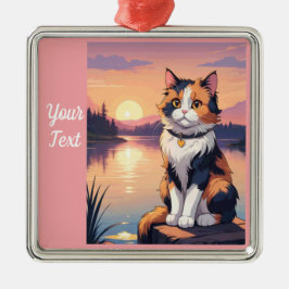 Calico Cat by Lake Metalen Ornament