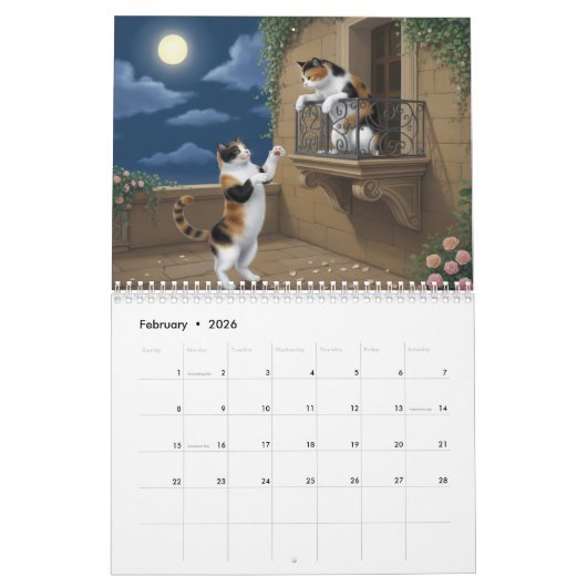 Calico Cat Calendar Kalender (Feb 2026)